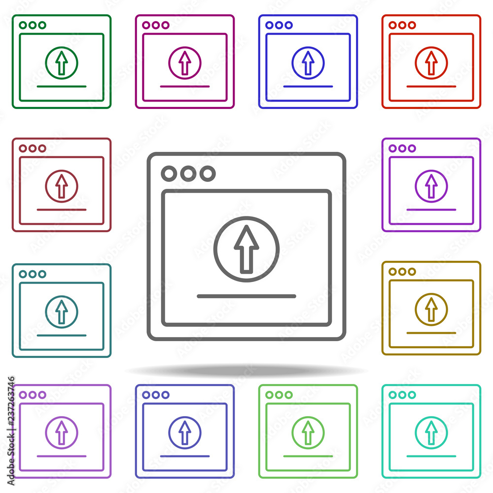 browser upload webpage icon. Elements of browser in multi color style icons. Simple icon for websites, web design, mobile app, info graphics browser upload webpage icon. Elements of browser in multi color style icons. Simple icon for websites, web design, mobile app, info graphics