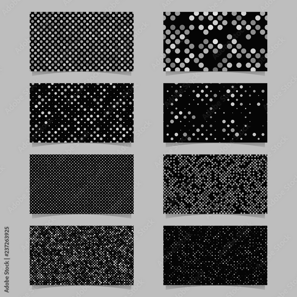 Geometrical card background set - vector template designs with dot pattern