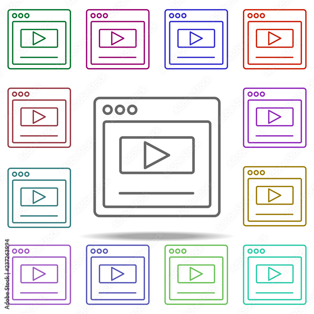 browser video webpage icon. Elements of browser in multi color style icons. Simple icon for websites, web design, mobile app, info graphics browser video webpage icon. Elements of browser in multi color style icons. Simple icon for websites, web design, mobile app, info graphics