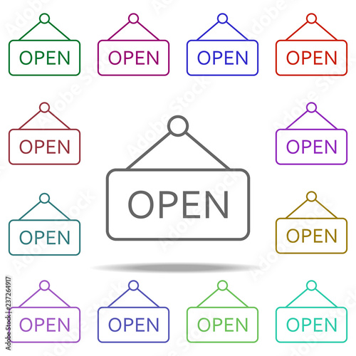 open icon. Elements of commerce in multi color style icons. Simple icon for websites, web design, mobile app, info graphics