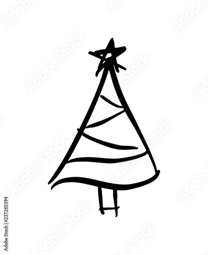 Christmas doodle sketchy spruce tree © Mara Fribus