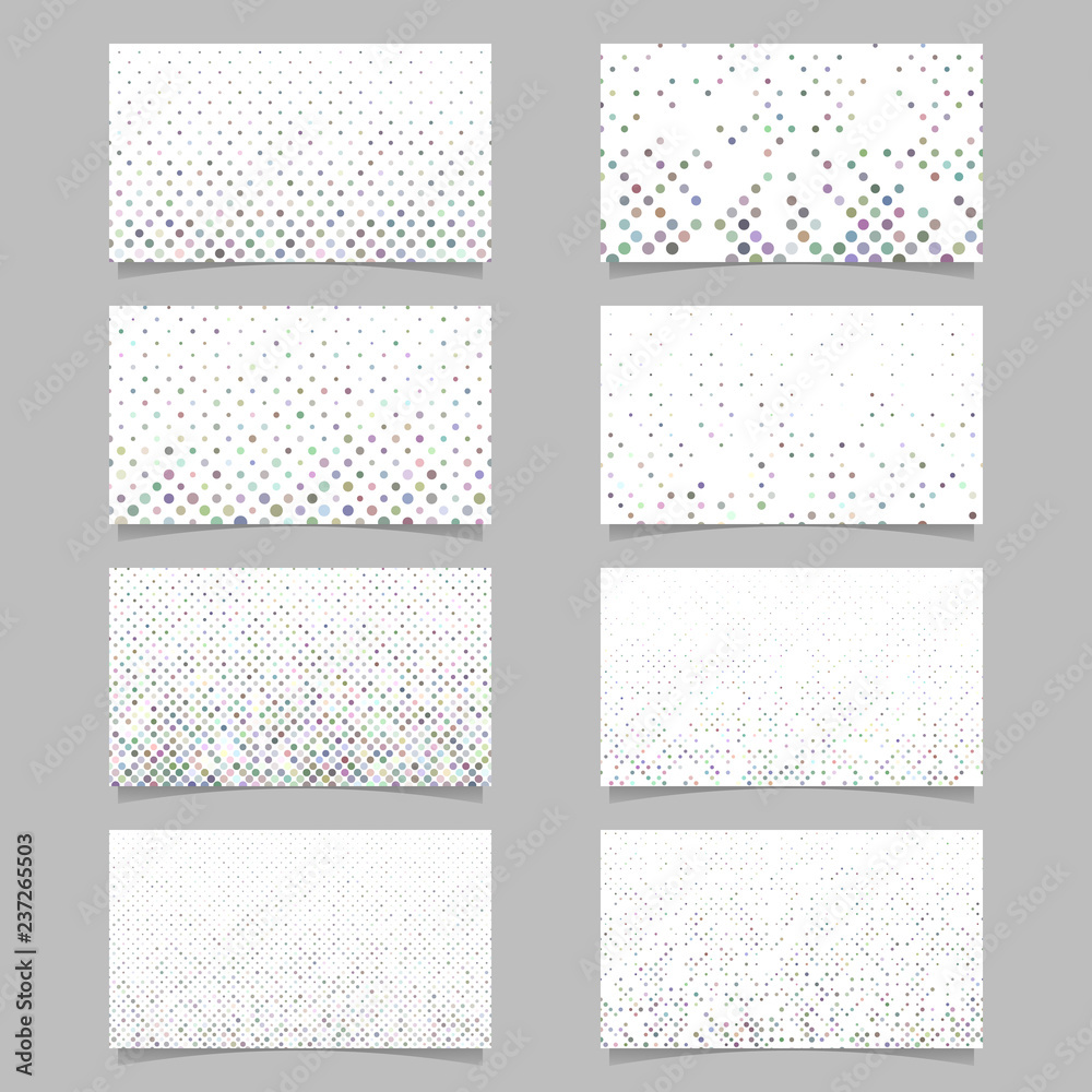 Geometrical card background set - vector template designs with dot pattern