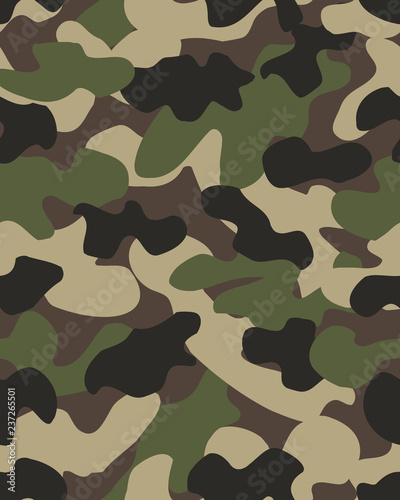 Camouflage pattern background seamless vector illustration. Military fashionable abstract geometric texture.