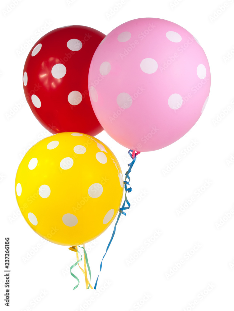 balloons with white dots isolated on the white balloons with white dots isolated on the white