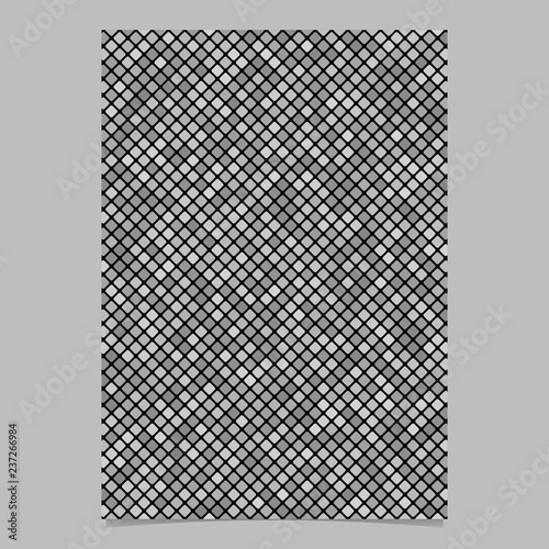 Grey abstract geometrical diagonal rounded square pattern poster background template