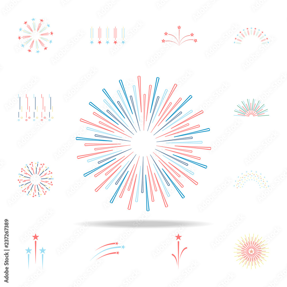 colored firework icon. Fireworks icons universal set for web and mobile