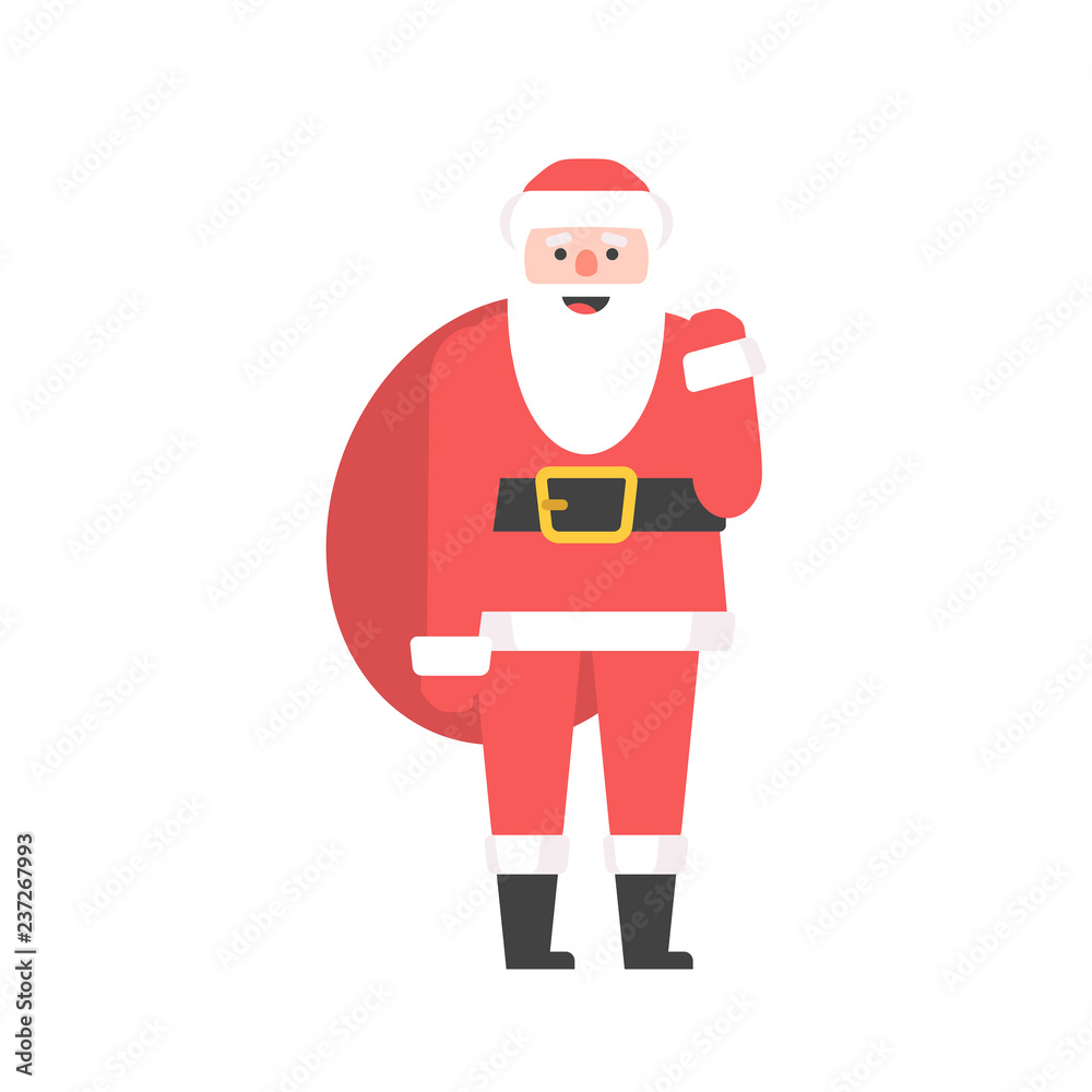 Santa Claus. flat style. isolated on white background
