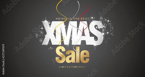 Ho ho ho Christmas Sale limited time only gold silver black background