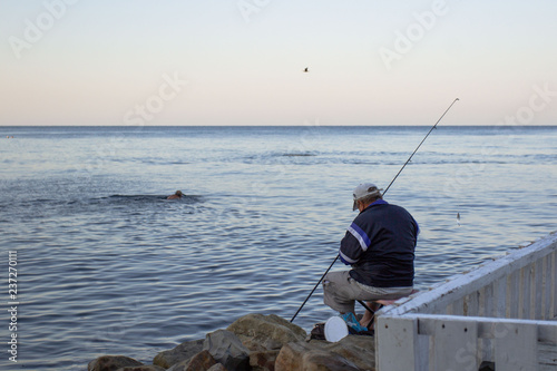 fishing in the sea