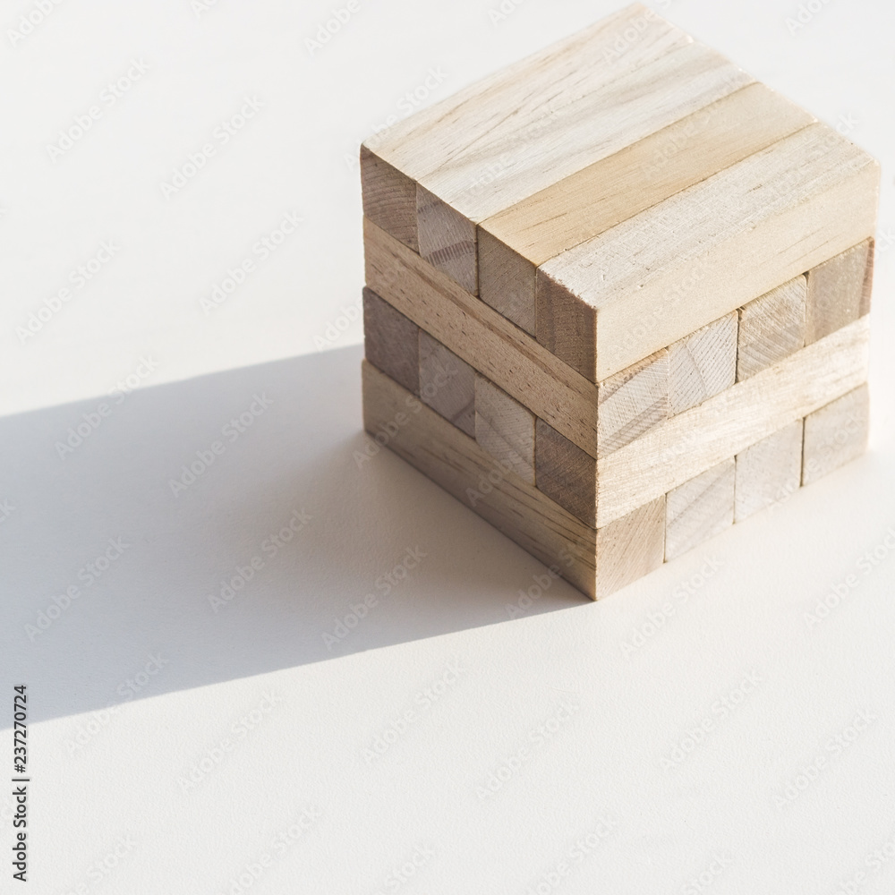 Wood blocks cube concept Wood blocks cube concept