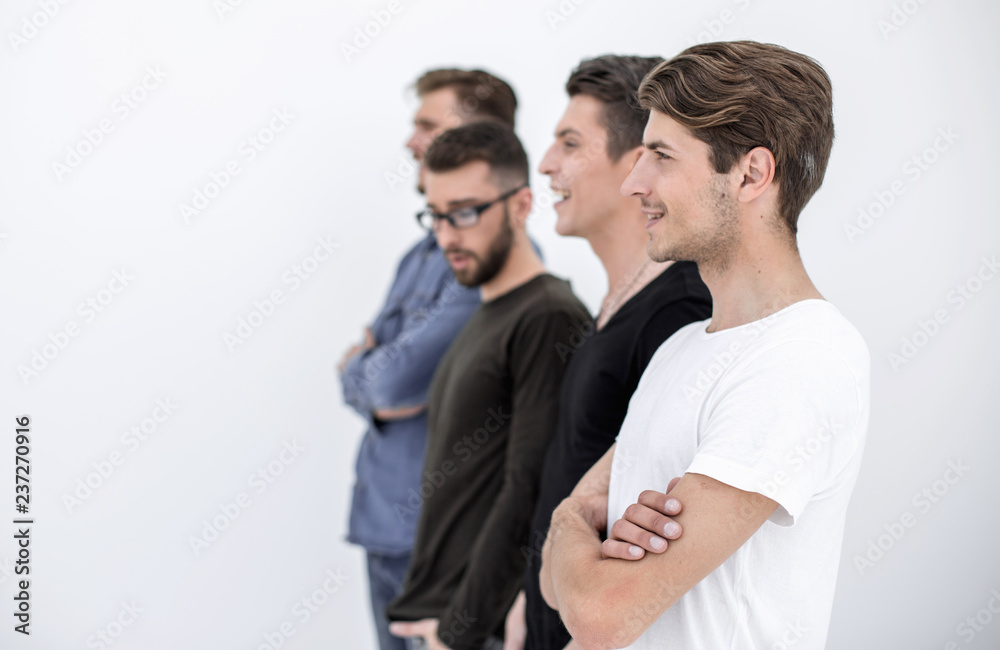 Side view of a confidently diverse group of people Side view of a confidently diverse group of people