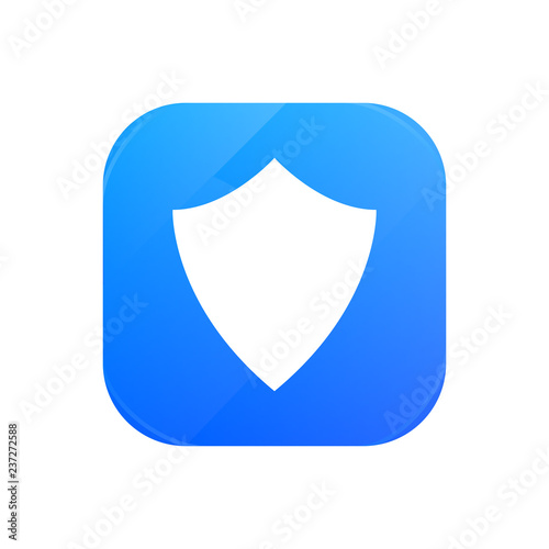 Free Download Shield flat icon, protection glossy icon isolated on white background - GFXLoad