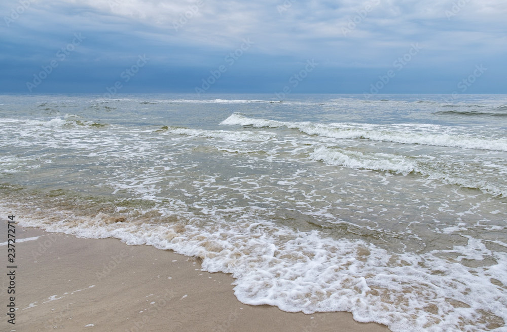 Baltic Sea - landscape with clouded sky. 