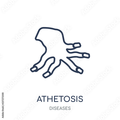 Athetosis icon. Athetosis linear symbol design from Diseases collection.