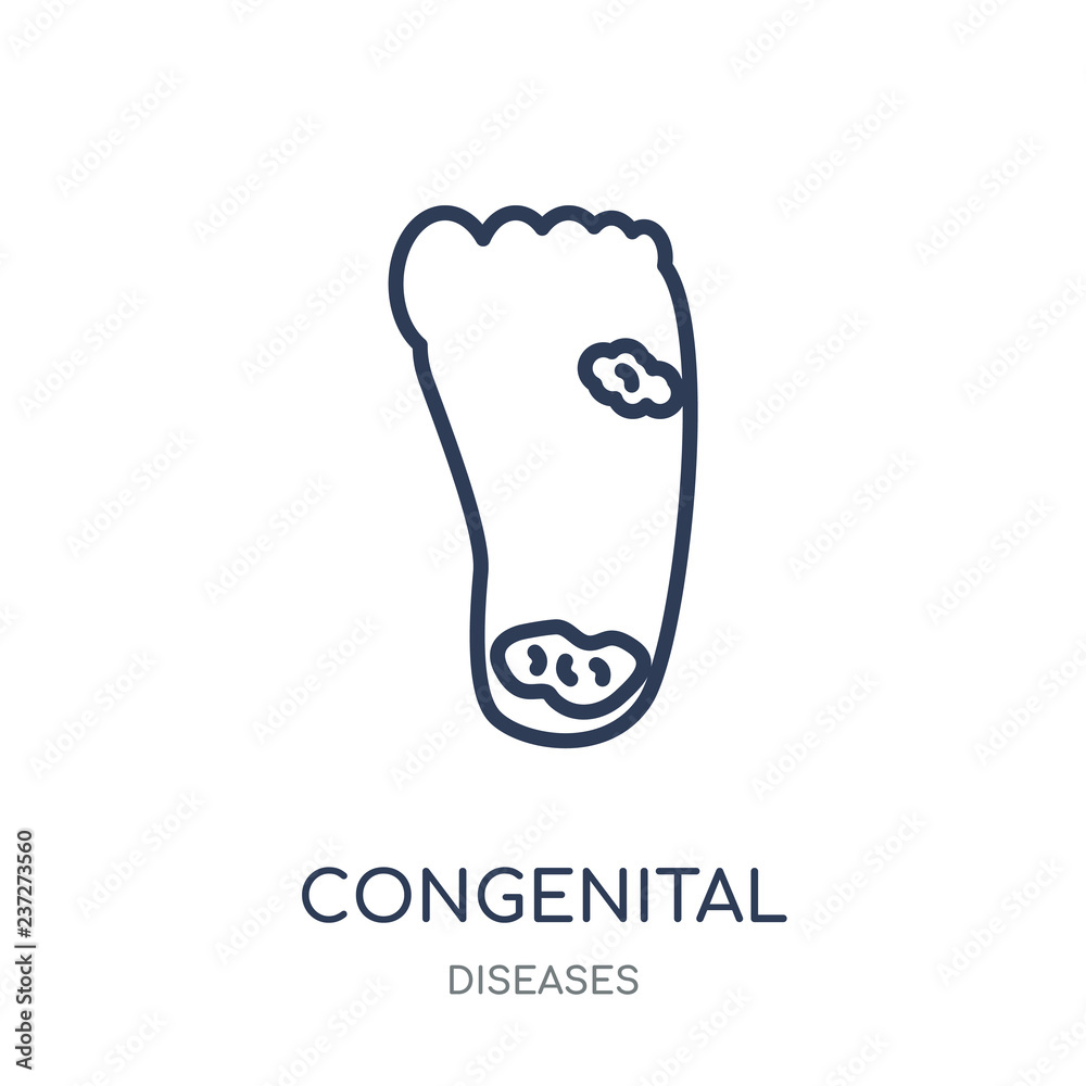 Congenital insensitivity to pain with anhidrosis icon. Congenital insensitivity to pain with anhidrosis linear symbol design from Diseases collection.