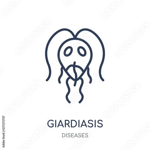 Giardiasis icon. Giardiasis linear symbol design from Diseases collection.