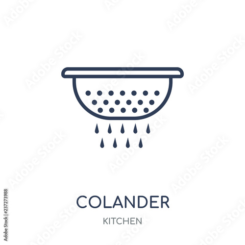 colander icon. colander linear symbol design from Kitchen collection.