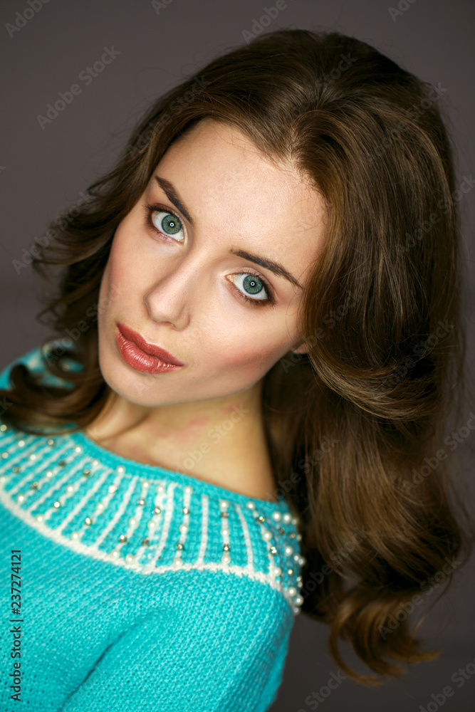 Portrait close up of young beautiful woman Portrait close up of young beautiful woman