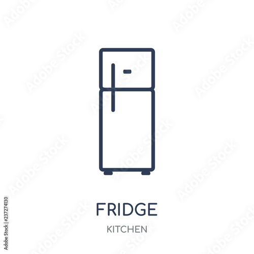 Fridge icon. Fridge linear symbol design from Kitchen collection.