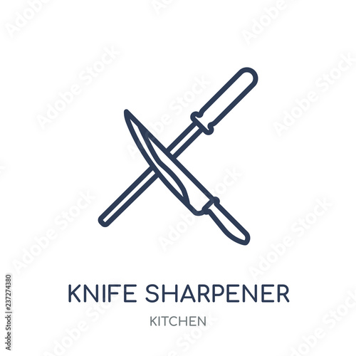 knife sharpener icon. knife sharpener linear symbol design from Kitchen collection.
