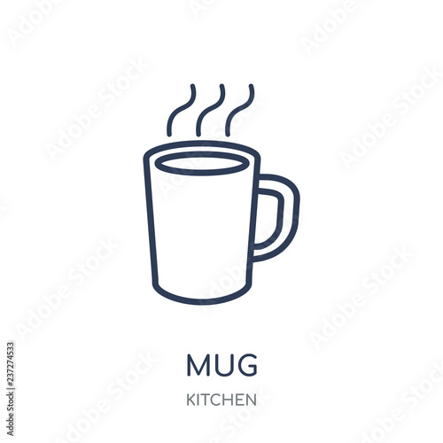 mug icon. mug linear symbol design from Kitchen collection.