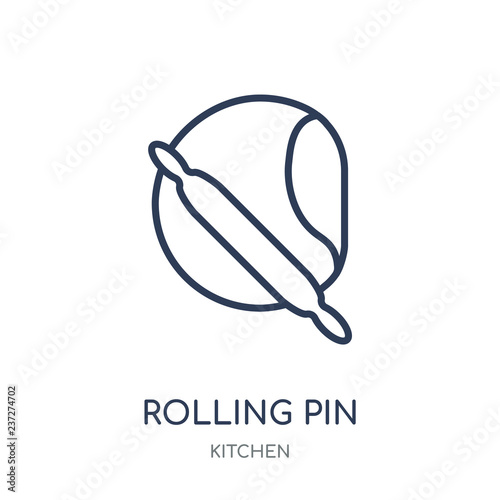 Rolling pin icon. Rolling pin linear symbol design from Kitchen collection.