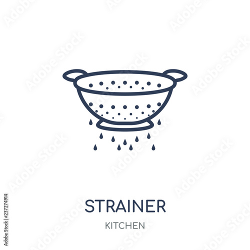 Strainer icon. Strainer linear symbol design from Kitchen collection.
