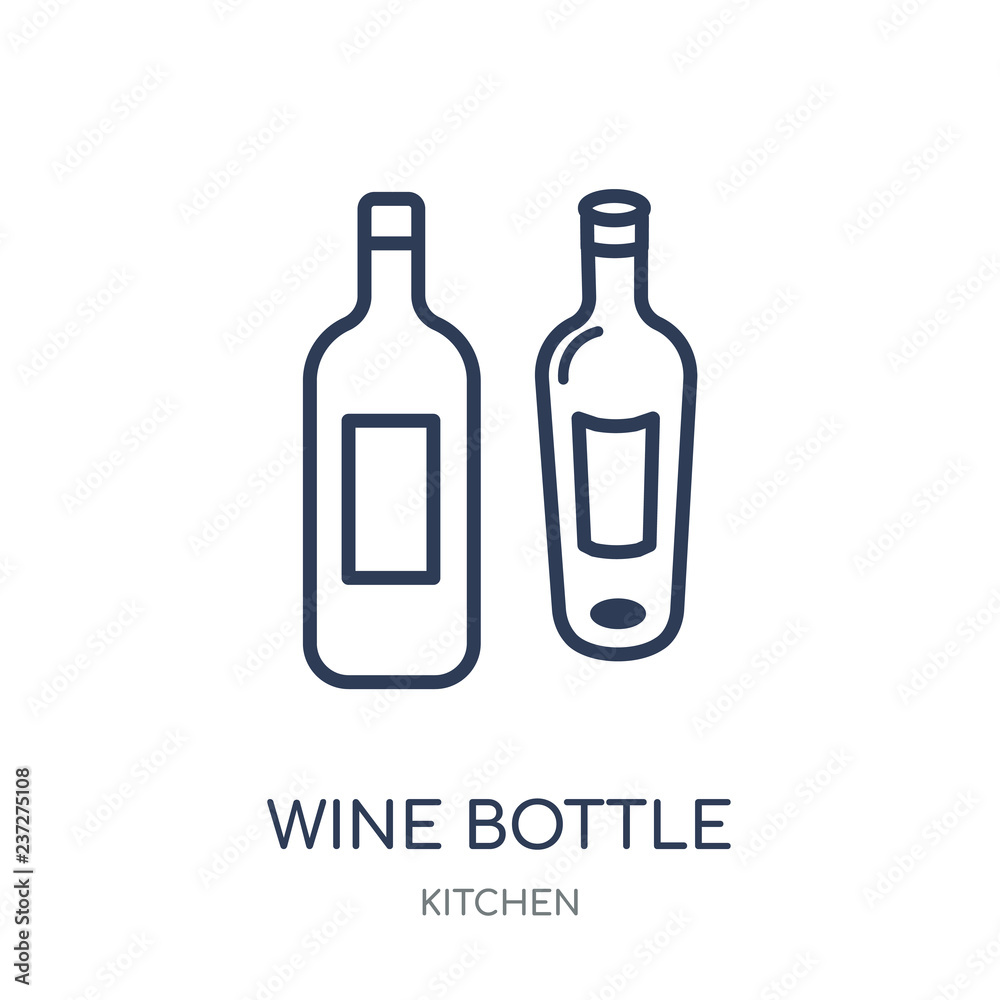 Wine bottle icon. Wine bottle linear symbol design from Kitchen collection. Wine bottle icon. Wine bottle linear symbol design from Kitchen collection.