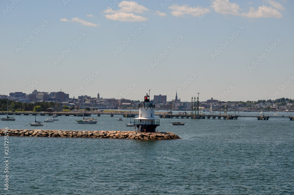 lighthouse in the harbor