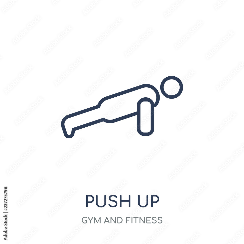 Push up icon. Push up linear symbol design from Gym and Fitness collection.