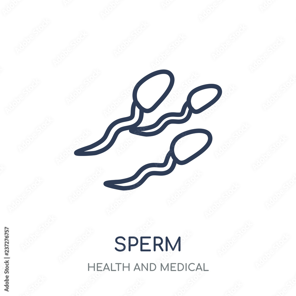 Sperm icon. Sperm linear symbol design from Health and Medical collection. Sperm icon. Sperm linear symbol design from Health and Medical collection.