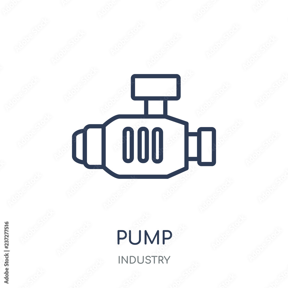 Pump icon. Pump linear symbol design from Industry collection. Pump icon. Pump linear symbol design from Industry collection.