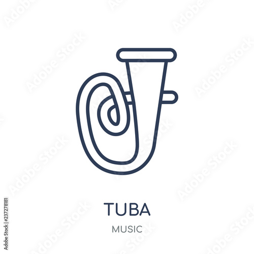 Tuba icon. Trendy Modern Simple Tuba linear symbol design from music collection.