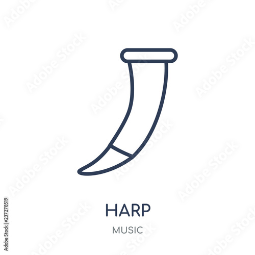 Harp icon. Trendy Modern Simple Harp linear symbol design from music collection.