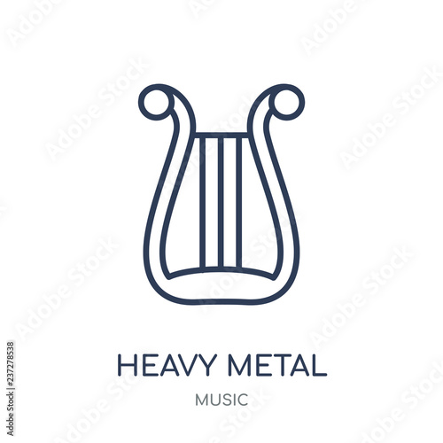 Heavy metal icon. Trendy Modern Simple Heavy metal linear symbol design from music collection.