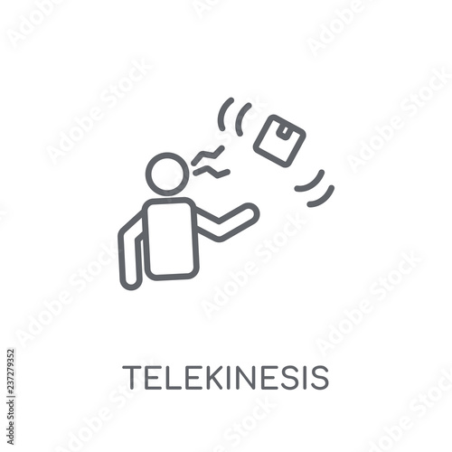 Telekinesis linear icon. Modern outline Telekinesis logo concept on white background from Artificial Intellegence and Future Technology collection