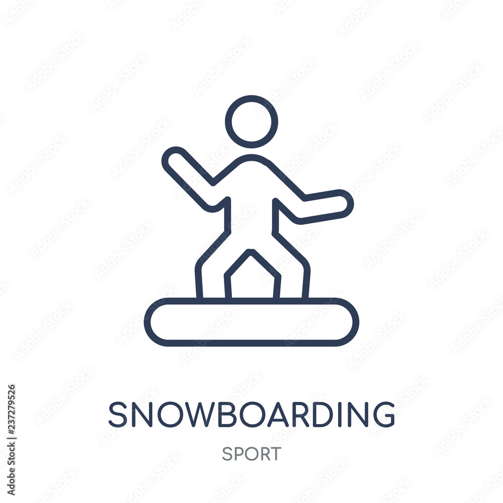 snowboarding icon. snowboarding linear symbol design from sport collection. snowboarding icon. snowboarding linear symbol design from sport collection.