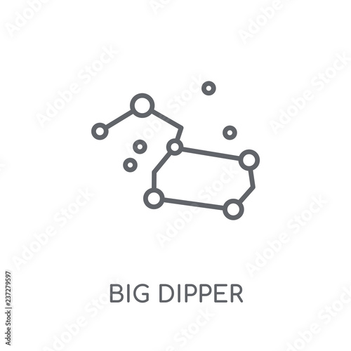 Big dipper linear icon. Modern outline Big dipper logo concept on white background from ASTRONOMY collection