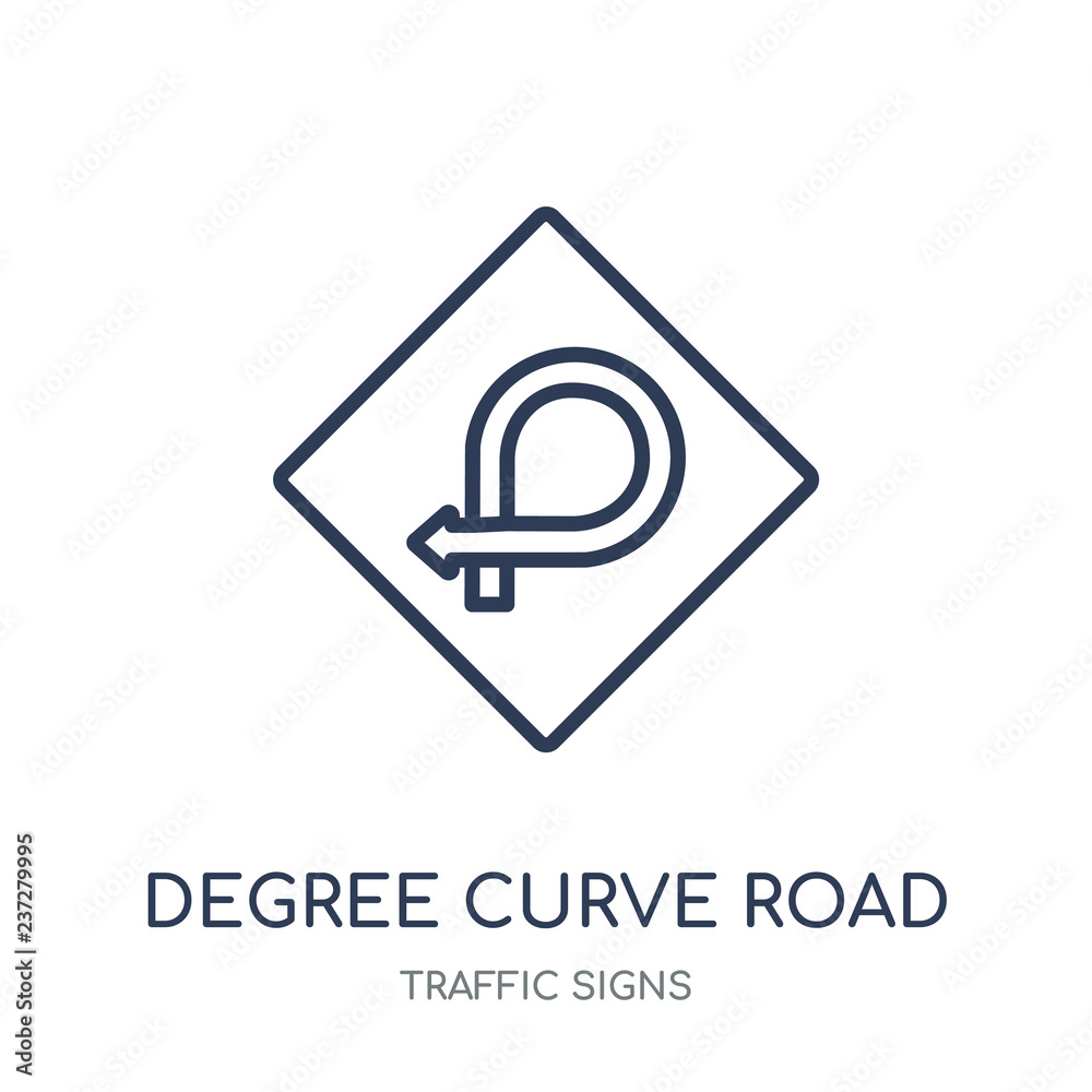 Degree Curve Road Sign Icon Degree Curve Road Sign Linear Symbol degree-curve-road-sign-icon-degree-curve-road-sign-linear-symbol