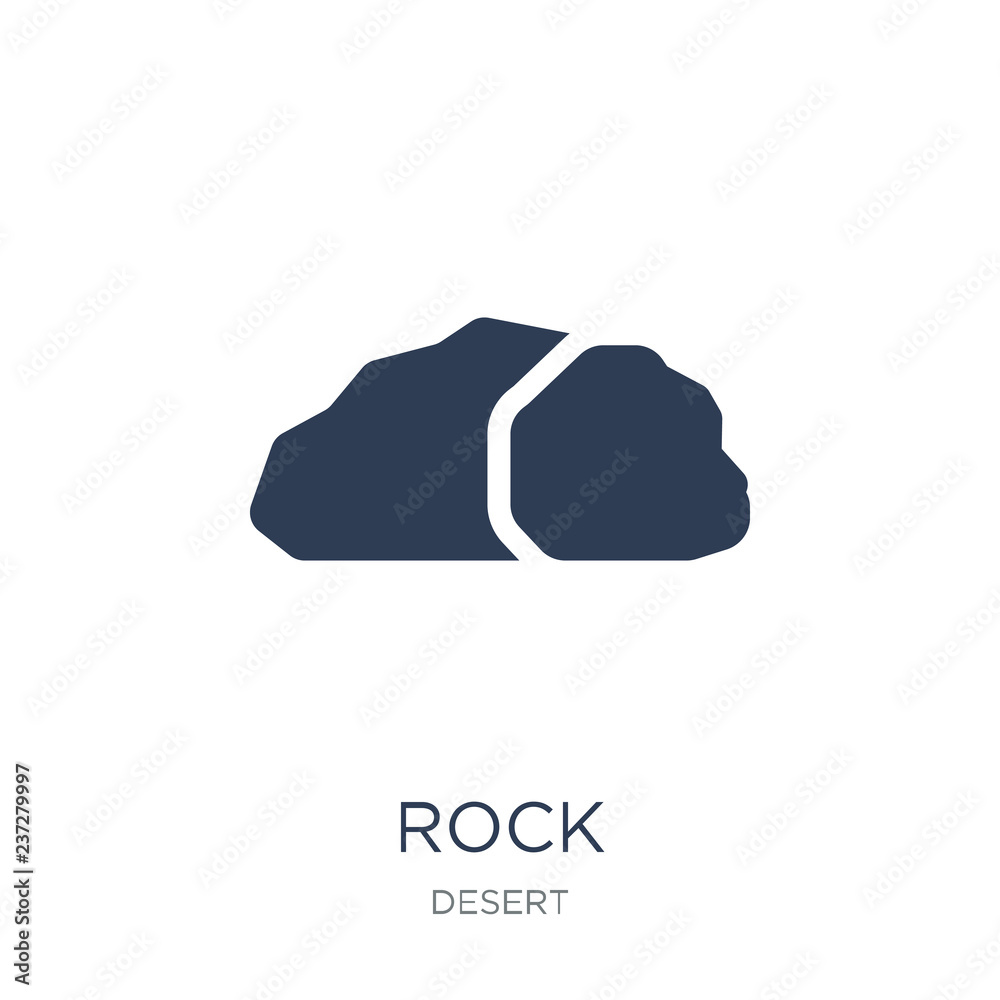 Rock icon. Trendy flat vector Rock icon on white background from Desert