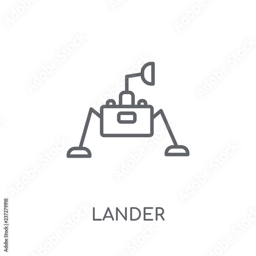 Lander linear icon. Modern outline Lander logo concept on white background from ASTRONOMY collection