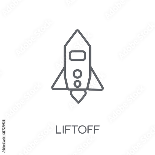 Liftoff linear icon. Modern outline Liftoff logo concept on white background from ASTRONOMY collection