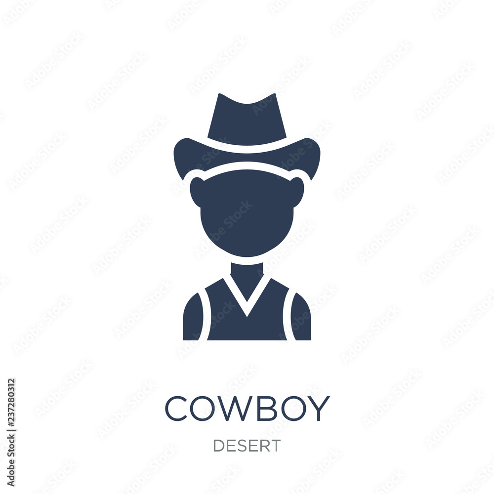 Cowboy icon. Trendy flat vector Cowboy icon on white background from Desert collection