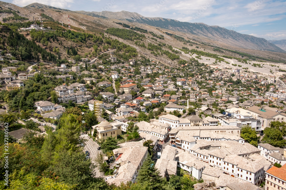 Gjirokaster (Albania) - the town of silver roofs covered with stone tiles.