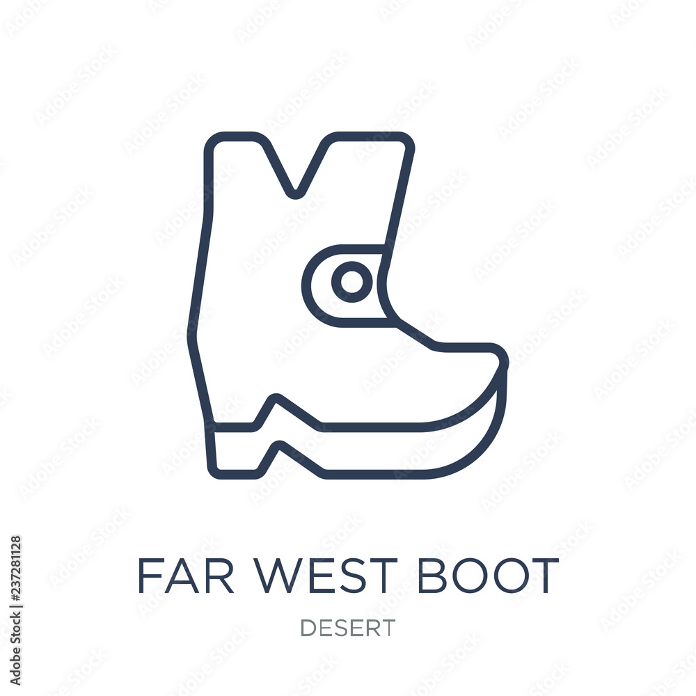 far west Boot icon. Trendy flat vector far west Boot icon on white background from Desert collection
