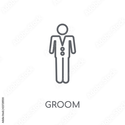 Groom linear icon. Modern outline Groom logo concept on white background from Birthday party and wedding collection