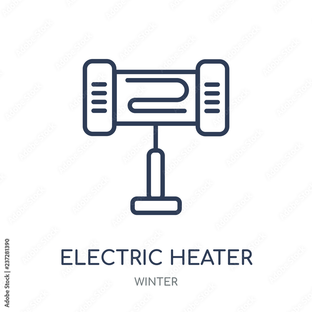 Electric heater icon. Electric heater linear symbol design from winter collection. Electric heater icon. Electric heater linear symbol design from winter collection.
