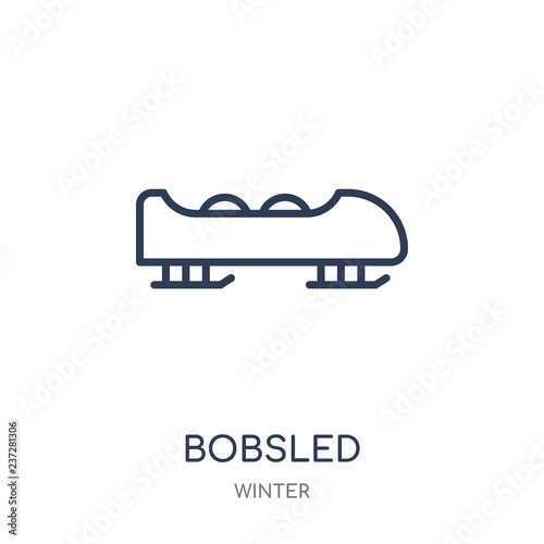 Bobsled icon. Bobsled linear symbol design from winter collection.
