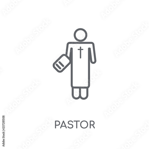 Pastor linear icon. Modern outline Pastor logo concept on white background from Birthday party and wedding collection