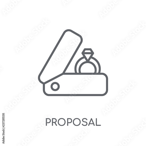 Proposal linear icon. Modern outline Proposal logo concept on white background from Birthday party and wedding collection